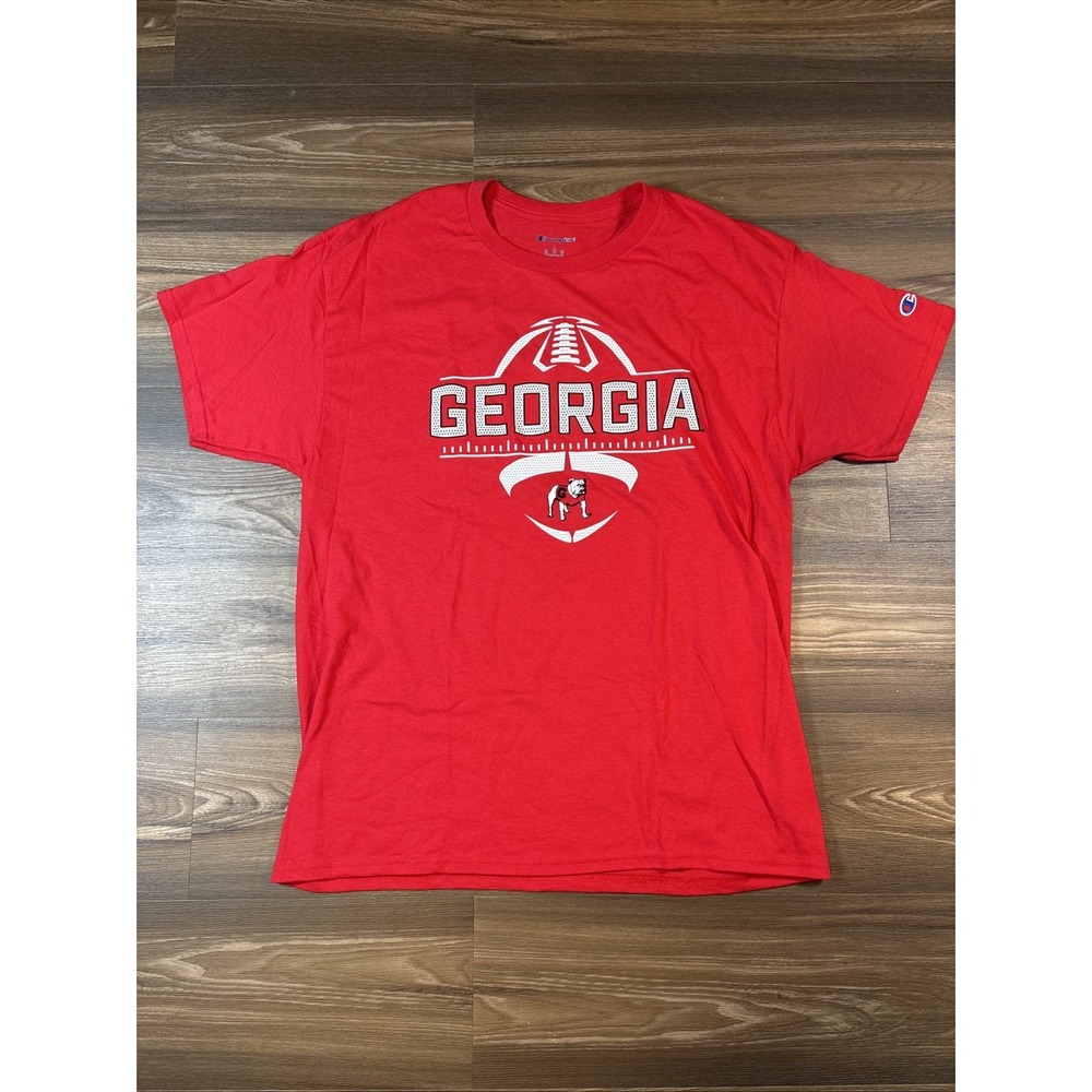 Champion Georgia Bulldogs Red Graphic T Shirt - Picture 1 of 5